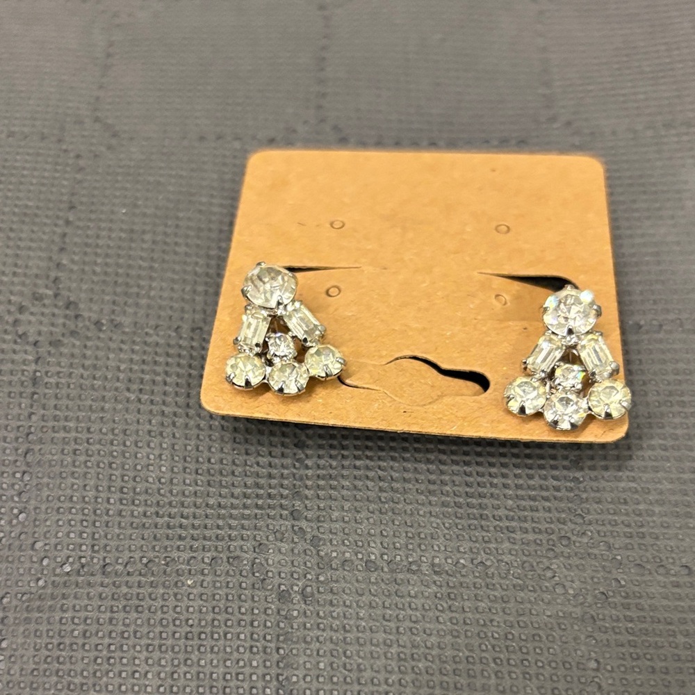Vintage  Silver Crystal Earrings